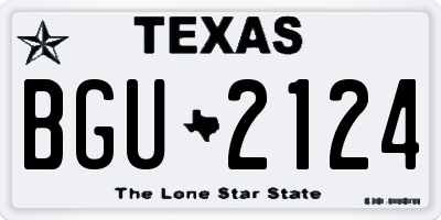 TX license plate BGU2124