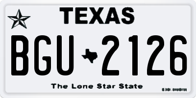 TX license plate BGU2126