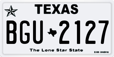 TX license plate BGU2127