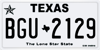 TX license plate BGU2129
