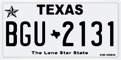 TX license plate BGU2131