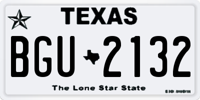 TX license plate BGU2132