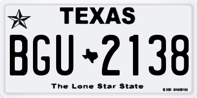 TX license plate BGU2138