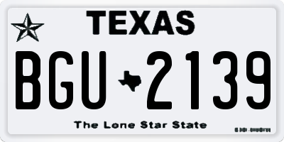 TX license plate BGU2139