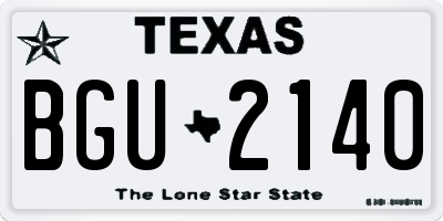 TX license plate BGU2140