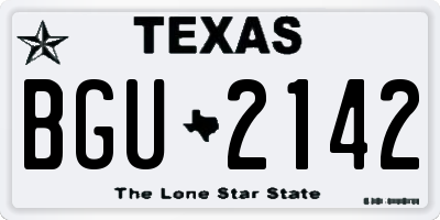 TX license plate BGU2142