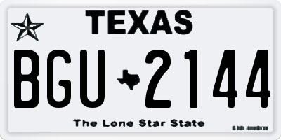 TX license plate BGU2144