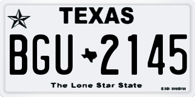 TX license plate BGU2145