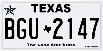 TX license plate BGU2147