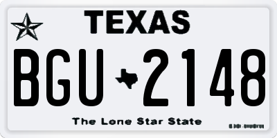 TX license plate BGU2148