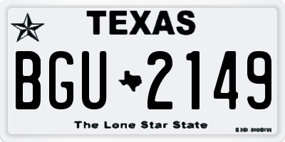 TX license plate BGU2149