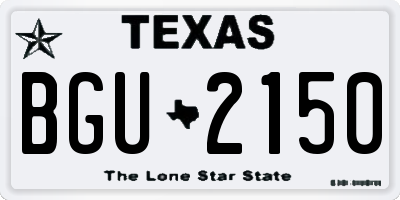 TX license plate BGU2150