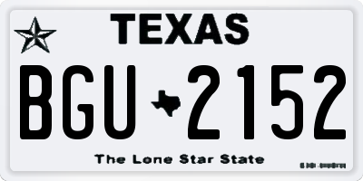 TX license plate BGU2152