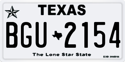 TX license plate BGU2154
