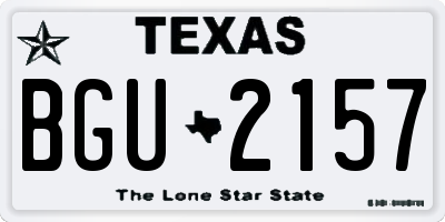 TX license plate BGU2157