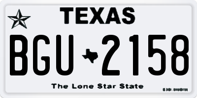 TX license plate BGU2158