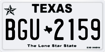 TX license plate BGU2159