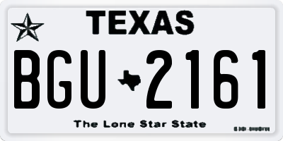 TX license plate BGU2161