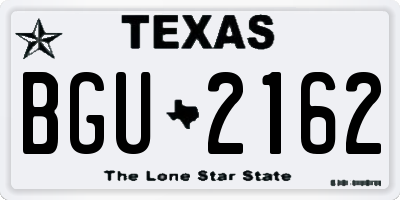 TX license plate BGU2162