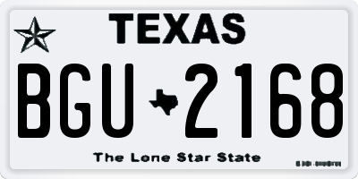 TX license plate BGU2168