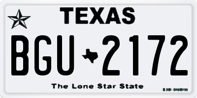 TX license plate BGU2172