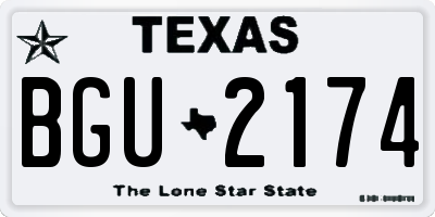 TX license plate BGU2174