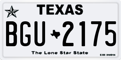 TX license plate BGU2175