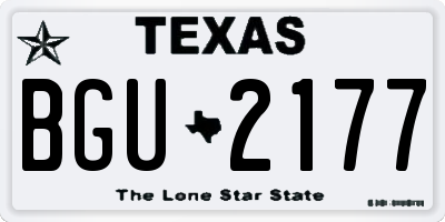 TX license plate BGU2177