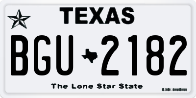 TX license plate BGU2182