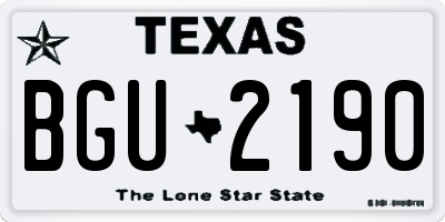 TX license plate BGU2190