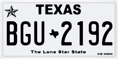TX license plate BGU2192