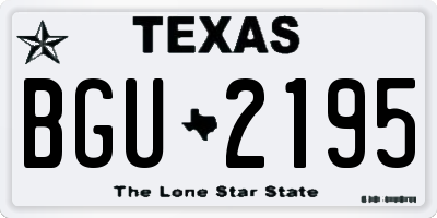 TX license plate BGU2195