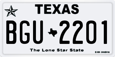 TX license plate BGU2201