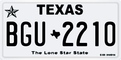 TX license plate BGU2210