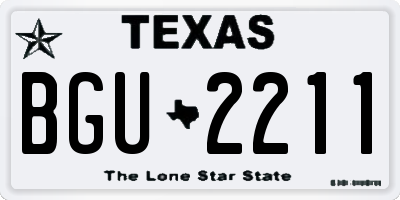TX license plate BGU2211