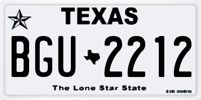 TX license plate BGU2212