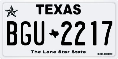 TX license plate BGU2217