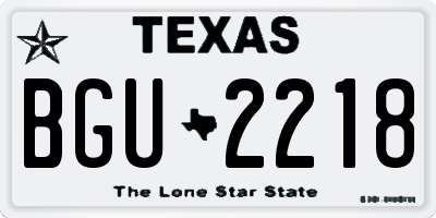 TX license plate BGU2218