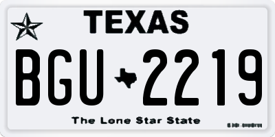 TX license plate BGU2219