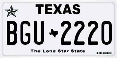 TX license plate BGU2220