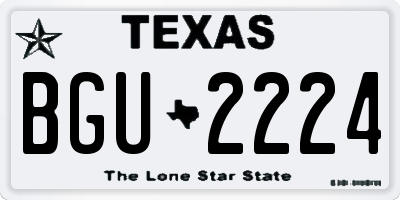 TX license plate BGU2224