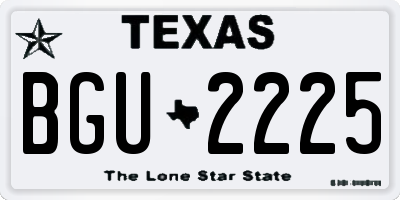 TX license plate BGU2225