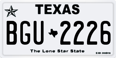 TX license plate BGU2226