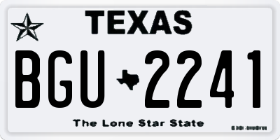 TX license plate BGU2241