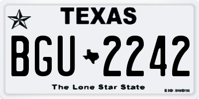 TX license plate BGU2242