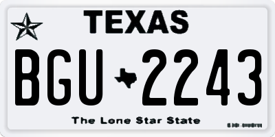 TX license plate BGU2243