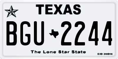 TX license plate BGU2244
