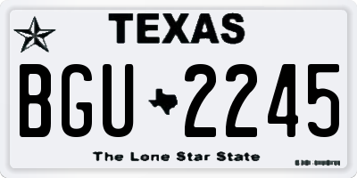 TX license plate BGU2245