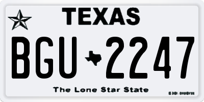 TX license plate BGU2247