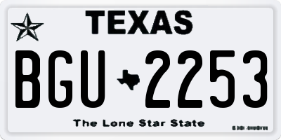 TX license plate BGU2253